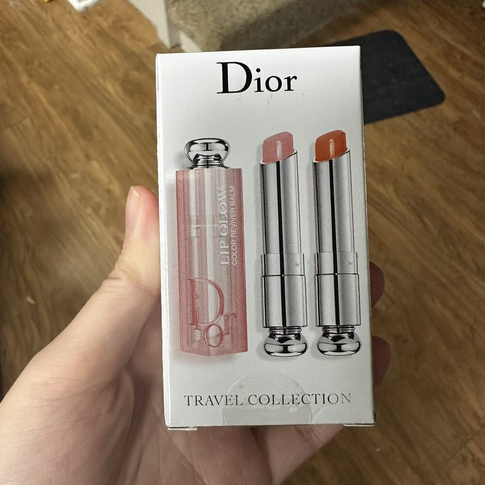 NEW Dior Addict Lip Glow Reviver Duo 001 Pink 004 Coral Lipstick Gloss Balm